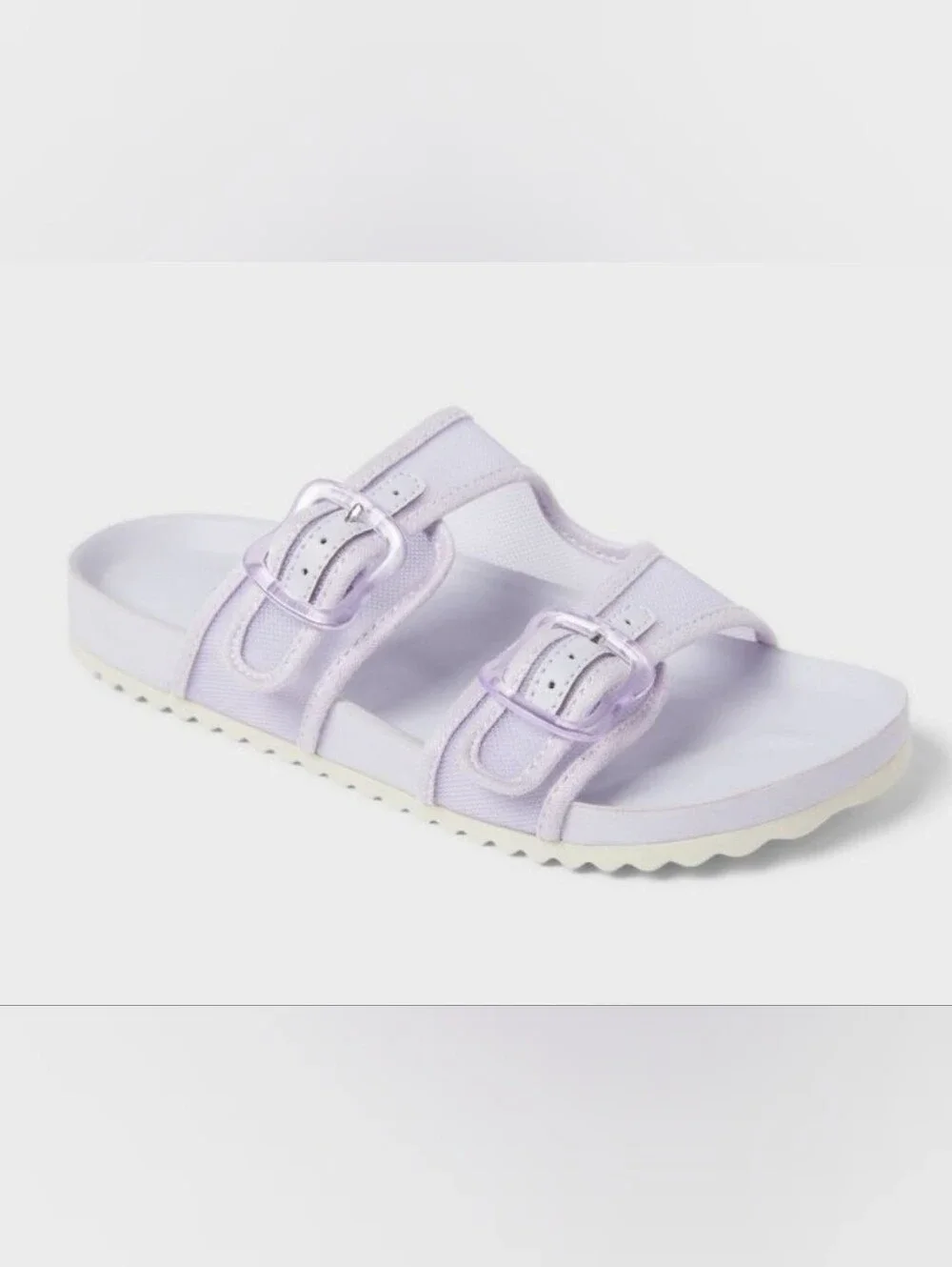 Kids Lilac Double-Buckle Slide Sandals